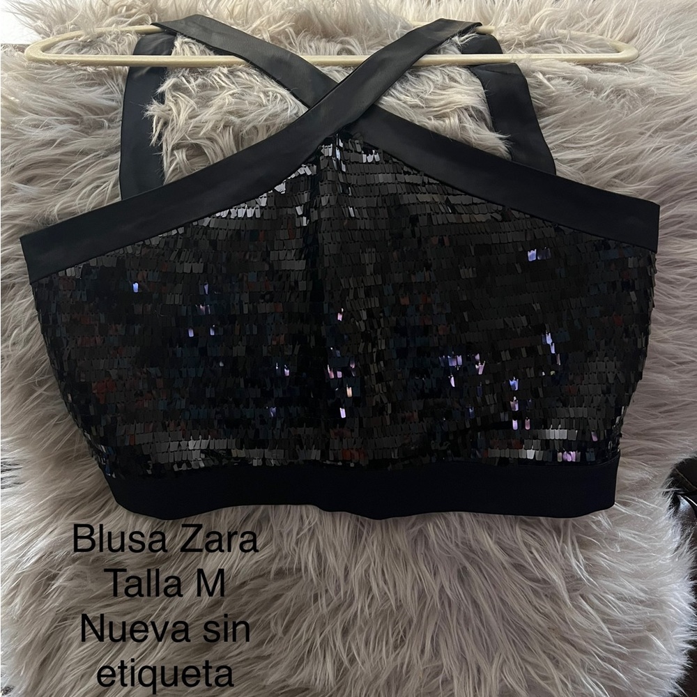 Black Zara crop top